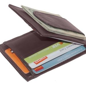 Bifold Magnetic Money Clip Brown for Men